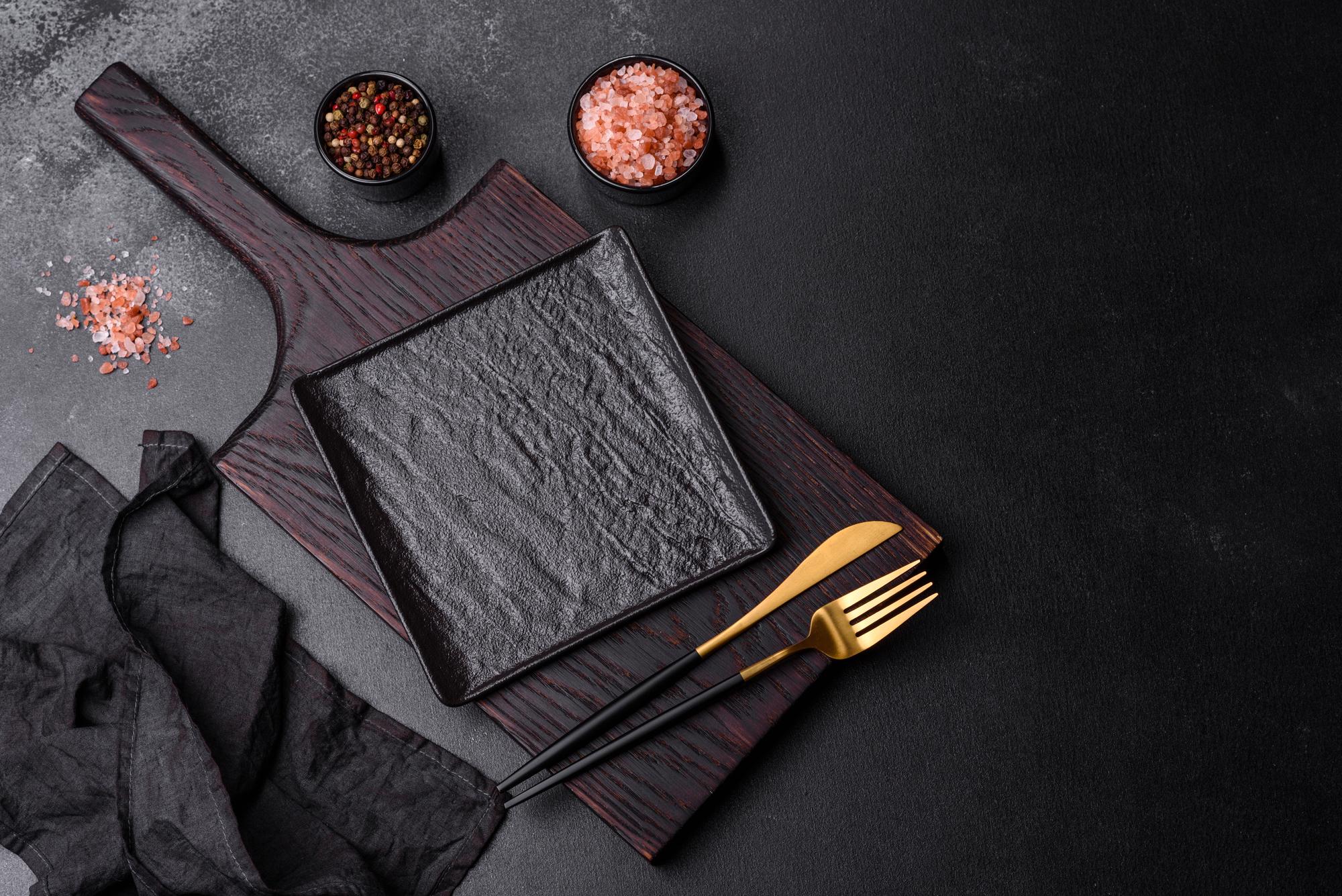 Example plated tasting menu on slate